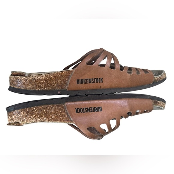 Birkenstock Birk Granada Brown Leather Strap BuckleCork Sandals, US Size 7.5 - Picture 3 of 8